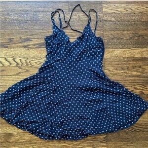 Navy Blue Spaghetti Strap Mini Dress